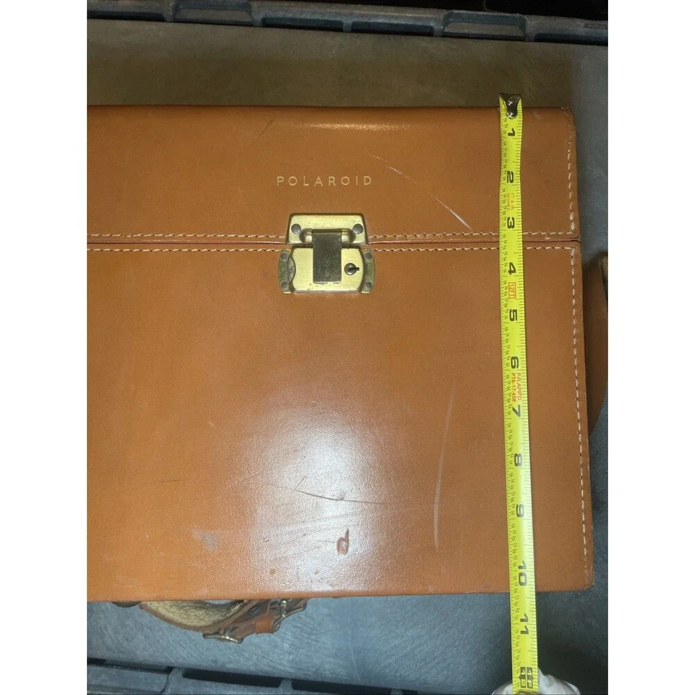 Vintage Polaroid Hard Leather Compartment Carrying Case Bag Model 309 Brown
